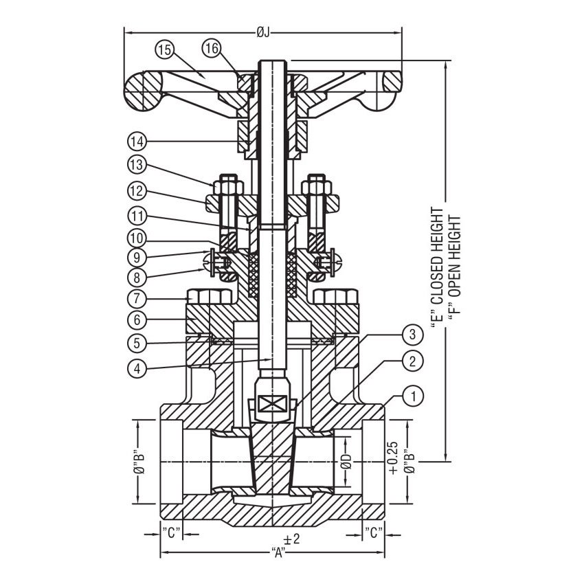 Gate Valve (Socket Weld Ends)